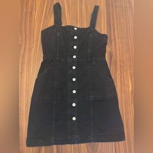 Black denim mini dress